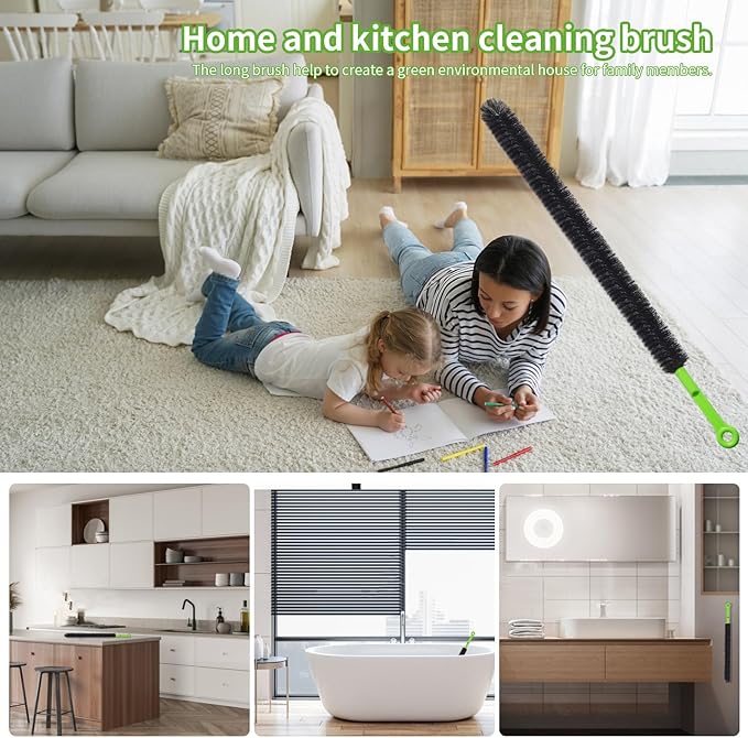 17” Pipe Cleaner, Cleaning Brush, Shower Cleaner Brush, Sink Drain Cleaner, Shower Drain Cleaner, Shower Brush For Cleaning, Dryer Vent Brush, Long Bottle Brush, Hair Drain Clog Remover, Bathtub Brush