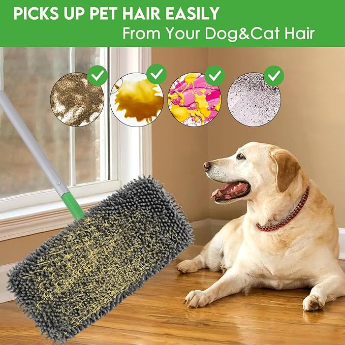 Reusable Wet Pads Refill for Swiffer Sweeper Mop - Dry Sweeping Cloths & Wet Mopping Cloths for Household Cleaning - Washable Microfiber Mop Pads, 6 Pack (Mop is not Included)