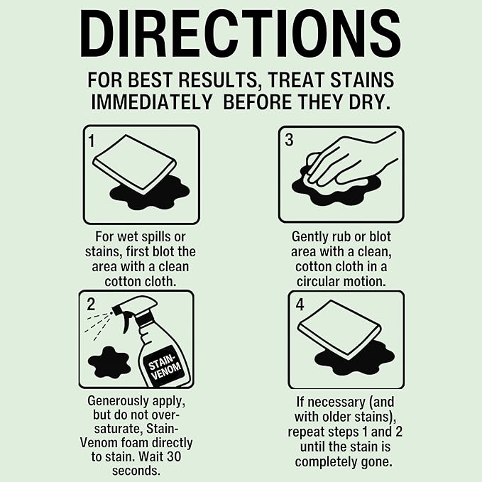 Foam Multi-Use Laundry and Fabric Stain Remover - 7 oz Bottle - Free From PFAAS, PFOS, PFOA, VOC’s, And 1,4 Dioxane- Works On Fresh Pet Stains, Red Wine, Blood, Lipstick, Motor Oil, Coffee