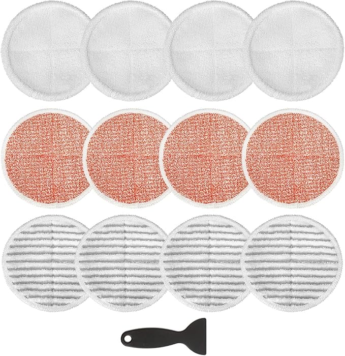 12 Pack 23159 Mop Pads Compatible with BissellSpinwave 20399 23157 23159 2039A 20393 2039T 2039W 20391 20395 2307 2315A Models Powered Hard Floor Mop, Compare to Part # 1611297 & 1611298