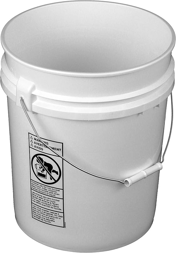 API Kirk White 5 Gallon Bucket; Heavy Duty 90 Mil Plastic