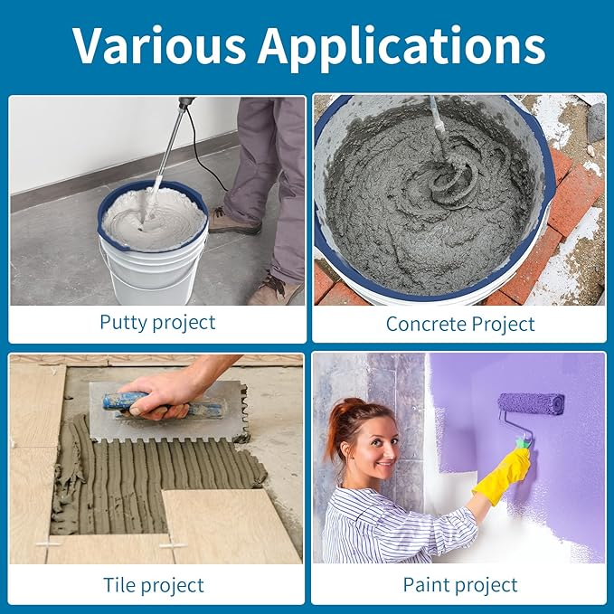 5 Gallon Bucket Liner Reusable Bucket Saver Liner with Measurements for Thinset, Mortar, Concrete Mixtures, Grout, Mud and Cement, Flexible Food Grade Silicone Bucket Liner, Blue