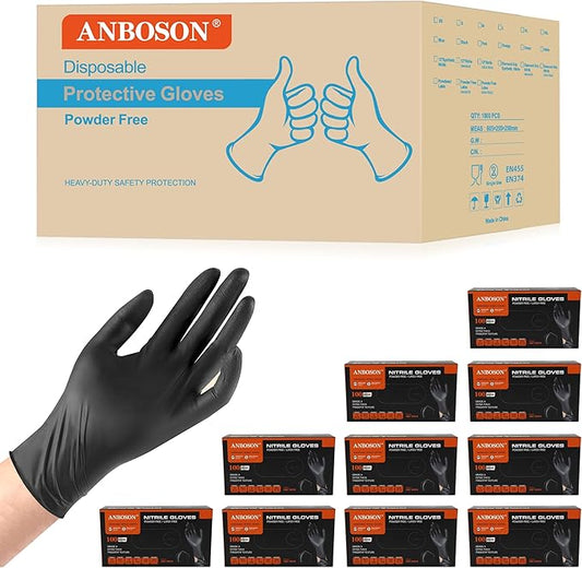 6 mil Disposable Nitrile Gloves, Heavy Duty Disposable Glove, Cooking Gloves, Latex Free, Powder Free