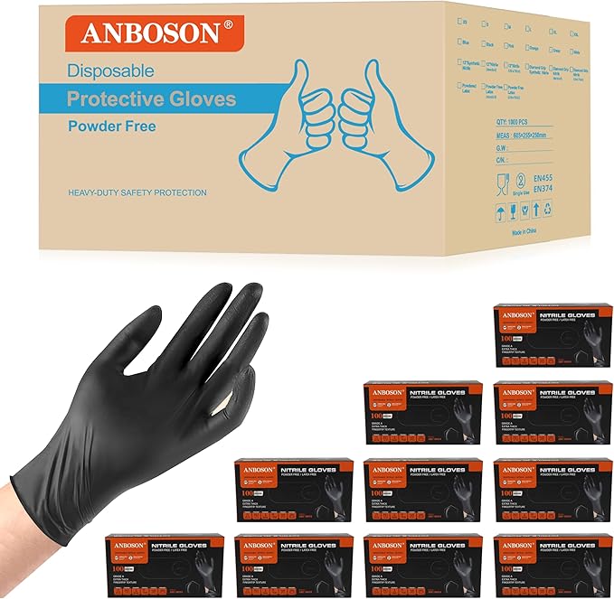 6 mil Disposable Nitrile Gloves, Heavy Duty Disposable Glove, Cooking Gloves, Latex Free, Powder Free