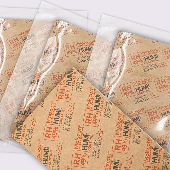49% Two-Way Humidity Control Packs for Guitars & Wooden Instruments - 70g Moisture Absorbers Acoustic Guitar Humidifier for Case Maintenance - Individually Wrapped Hydration Packets[5 PACK]