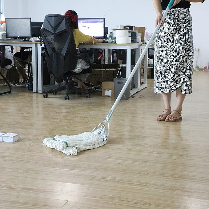 OFO Loop-End String Mop with Extra Head Replacement - Heavy Duty Commercial Industrial Grade Mop, 59Inch Handle for Floor Cleaning Home, Kitchen, Garage, Office and Wooden/Tile Floor
