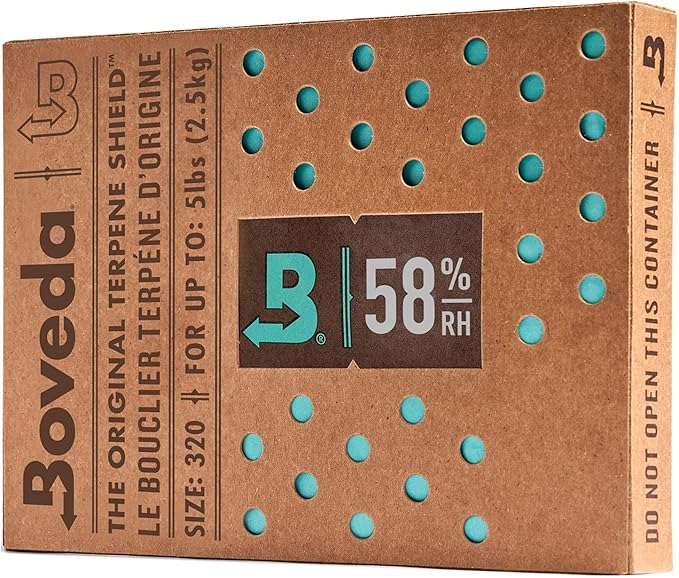 Boveda 58% Two-Way Humidity Control Pack For Storing 5 lb – Size 320 – Single – Moisture Absorber for Storage Containers – Humidifier Pack – Individually Wrapped Hydration Packet