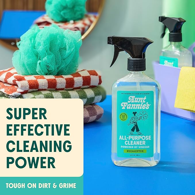 Aunt Fannie's All Purpose Household Cleaner, Multi-surface Spray, Powered by Vinegar for Kitchen, Bath, Windows and Countertops, Eucalyptus Scent (Pack of 6)