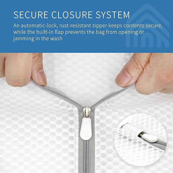 Muchfun 3Pcs Durable Honeycomb Mesh Laundry Bags for Delicates 24 x 24 Inches (3 XX-Large)