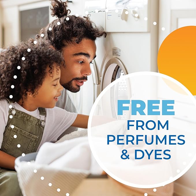 ARM & HAMMER Power Sheets Laundry Detergent, Fragrance Free, Dermatologist Tested Concentrated Laundry Detergent Sheets, 50 Count, up to 100 Small Loads