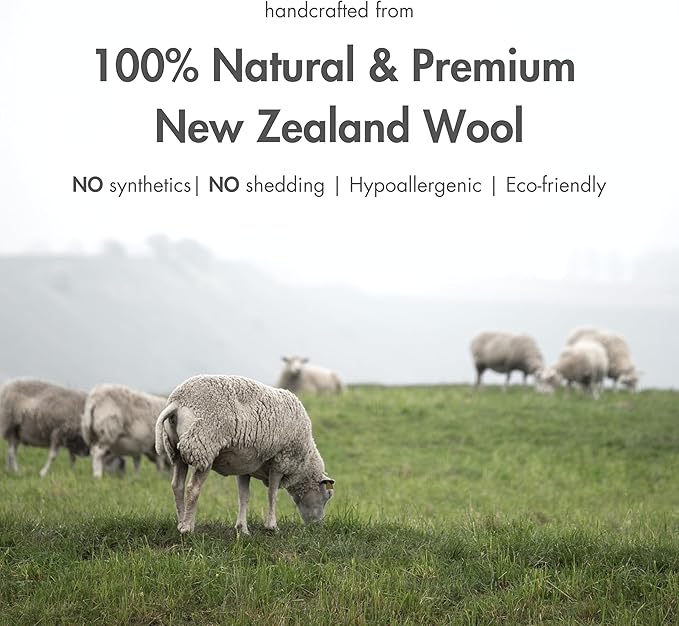 Premium Wool Dryer Balls, Set of 6 XL 100% New Zealand Wool, Natural Fabric Softener, Reusable, Anti Static, Reduces Drying Time, Wrinkles, Pet Hair, Lint