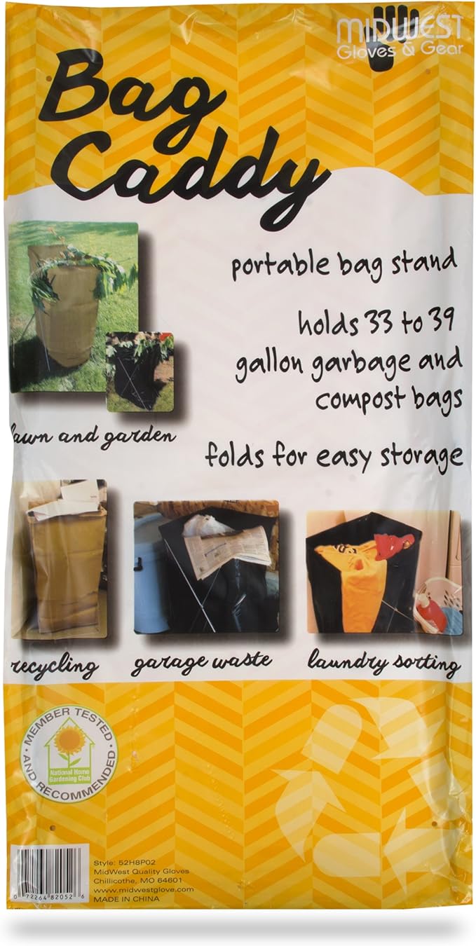 Midwest Gloves & Gear Bag Caddy - Portable Bag Stand for 33 to 39 Gallon Trash Bags, Style 52H8, 2018 Version, 2 Pack, Metal