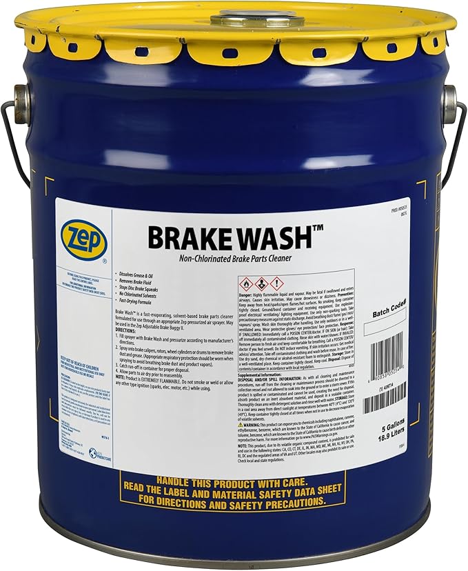 Zep Brake Wash Liquid Non-Clorinated Parts Cleaner - 5 Gallon (1 Pail) 50535 - Fast-Acting, Non-chlorinated, Solvent Degreaser