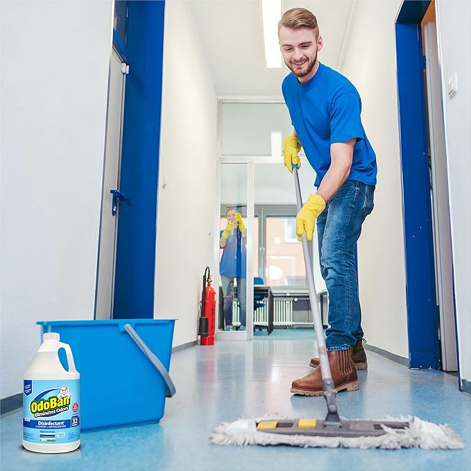 OdoBan Multipurpose Cleaner Disinfectant and Harsh Smell Eliminator Fabric/Air Freshener Pack: Ready-to-Use 360-Degree Continuous Spray, 1 Gallon Concentrate, Solid Smell Absorber, Fresh Linen Scent