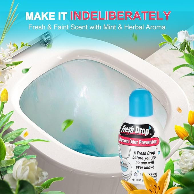 Fresh Drop Poop Odor Eliminator, Toilet Odor Eliminator, One Drop Toilet Deodorizer, Toilet Spray, Air Freshener Spray, 0.67 Fl Oz Each, 3 Pack