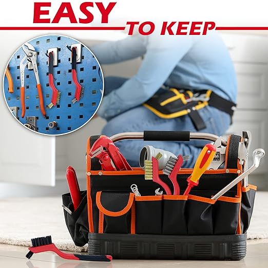 TAKAVU Small Wire Brush Set, 3 Different Types Brush, Brass - Stainless Steel - Nylon Wire Brushes for Cleaning with Curved Handle Grip for Rust Removal, Dirt, Paint Scrubbing