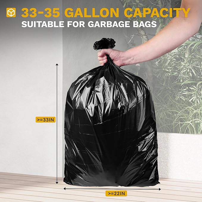 DWVO 38 Gallon Large Outdoor Trash Can, Waterproof Resin Hideaway Garbage Bin with Lid and Drip Tray, Outside Trash Bin for Porch, Backyard, Deck, Patio, Poolside, Easy to Clean, Taupe