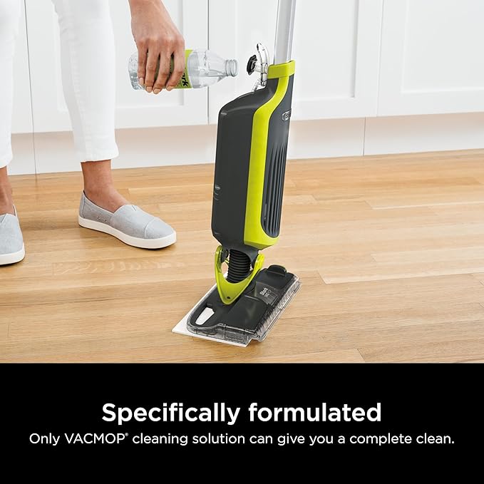 Shark VACMOP Cordless Hard Floor Vacuum Mop Includes 2 Disposable VACMOP Pads and a 12oz VACMOP Solution, Charcoal Gray, VM180