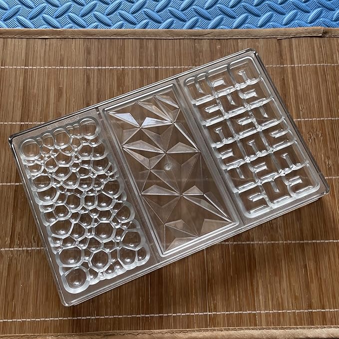 Goldbaking 3 Kinds Shape Chocolate Bar Mold Break Apart Chocolate Molds Protein Energy Bar Maker