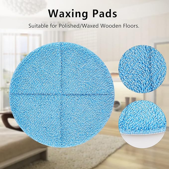 Electric Spin Mop Pads, 7.28in Round Replacement Pads for Floor Cleaning (8 Pack)