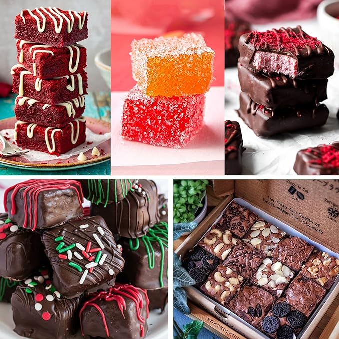 Sidosir 3Pcs Square Caramel Candy Mold Silicone, 40-Cavity Gummy Silicone Molds for Fat Bombs, Chocolate Truffles Mold for Hard Candy, Ice Cube