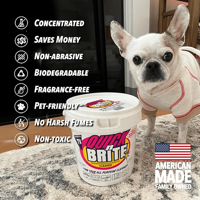 Quick N Brite Eco-Friendly Cleaning Supplies Kit - All Purpose Cleaner with Cleaning Paste & Concentrate - Non-Toxic, Powerful Cleaner Includes Sponge - Versatile Solution for Home & Office