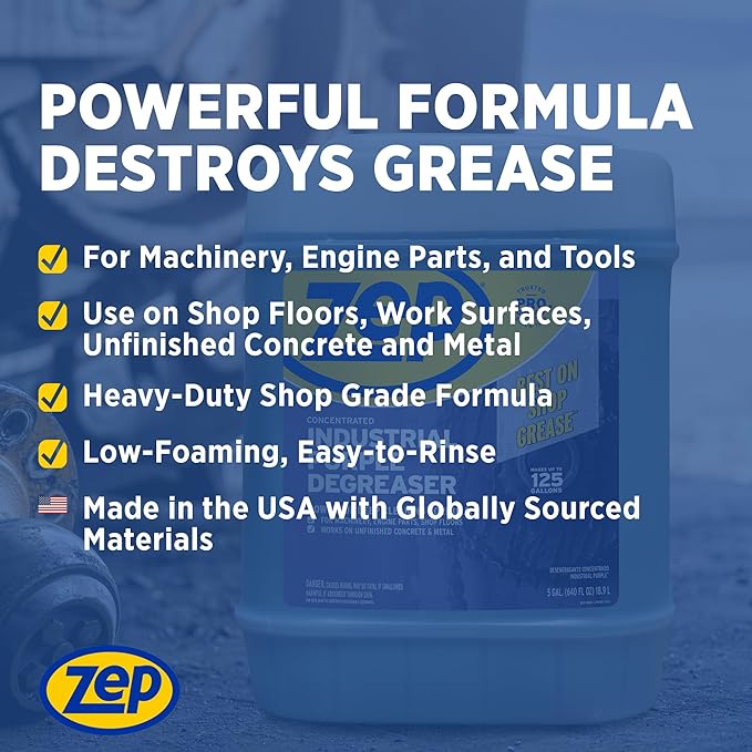 Zep Industrial Purple Cleaner and Degreaser Concentrate - 5 Gallon (Case of 1) R45815- Easy to Rinse Formula