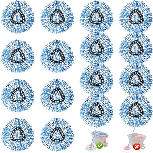 16 Pack Spin Mop Replacement Heads, Only Fit for RinseClean 2-Tank System, 100% Microfiber Spin Mop Refill Head,Spinning Mop Head Replacement for Floor Cleaning