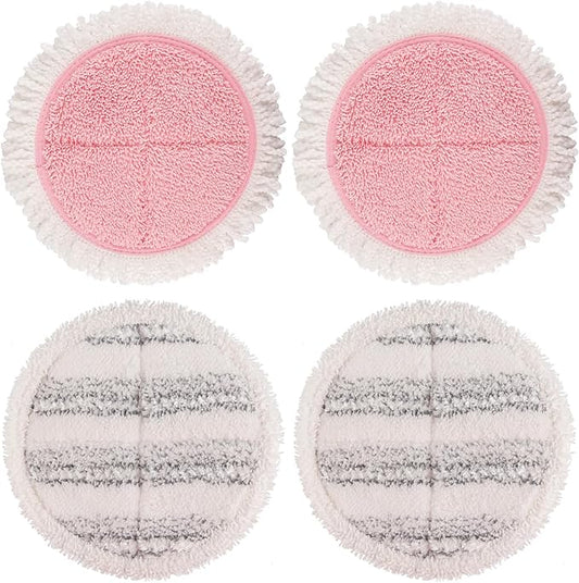 Electric Mop Pads, 6.3in Spin Mop Pads for Most Cordless Electric Spin Mop, Round Mop Replacement Pads for Floor Cleaning(4 Pack)