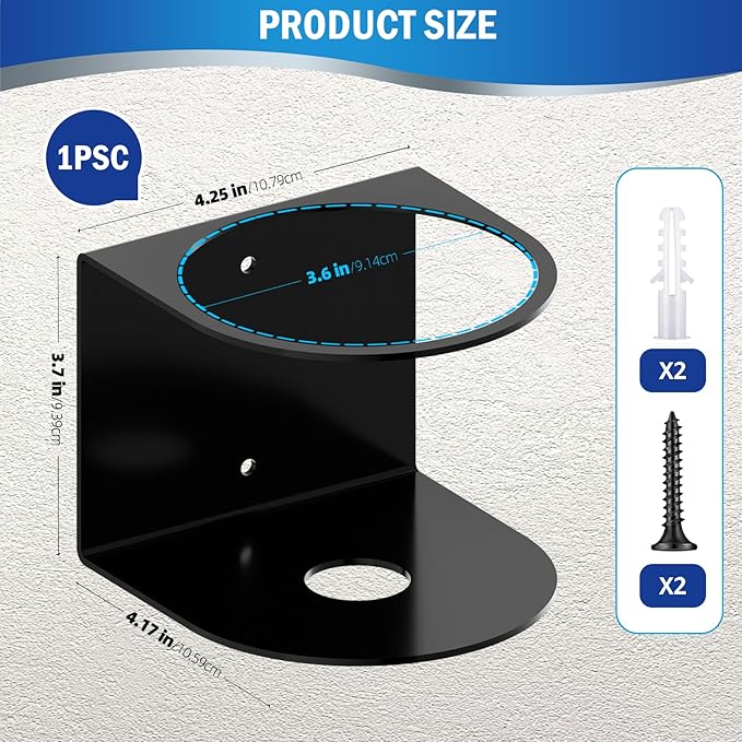 Spray Bottle Holder Wall Mount,1 Pcs Spray Can Holder,Spray Can Organizer with Screws,Spray Bottle Hanging Rack,Spray Paint Can Holder for Garage Home Workspace Van Organizer