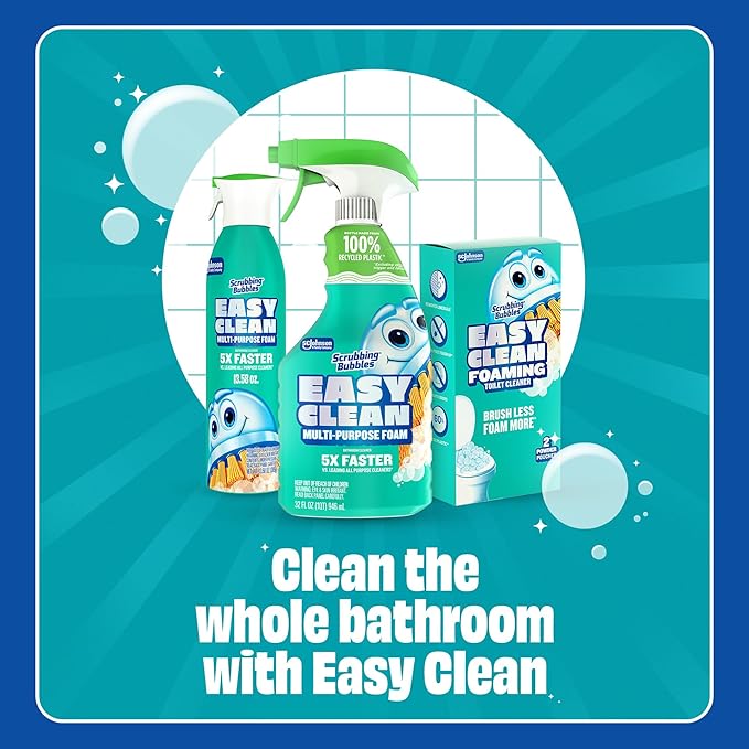 Scrubbing Bubbles Easy Clean Foaming Multipurpose Bathroom Cleaner, Continuous Spray Bottle, Fast Acting Foam, 13.58 Ounce