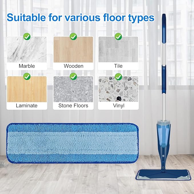 Mop Replacement Pads for Bona, Microfiber Cleaning Pad for Bona, 3 Pack 18 Inch Mop Cleaning Pads for Bona Hardwood & Hard Surface Floors, Reusable & Washable & Microfiber Mop Pads for Bona Mop