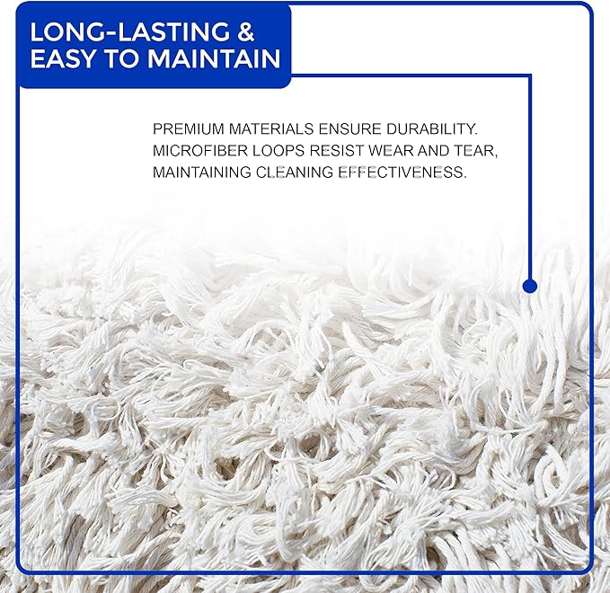 Nine Forty Industrial-Grade 24x5 Cotton Dust Mop Head Refills, Perfect Replacement for Busy Home, Gym, Industrial and Commercial Spaces, Heavy-Duty Mop for Janitorial & Housekeeping Needs - 1 Pack