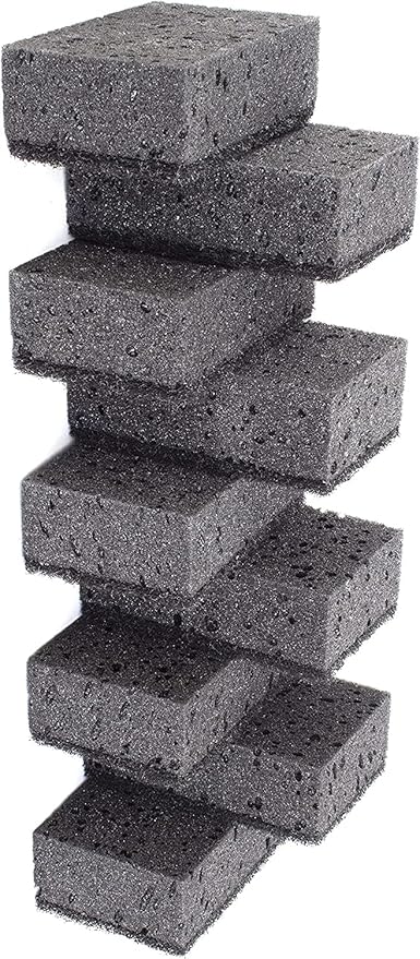 Black Scrub Sponges. Made in Europe. 9 Pack, 4.3x2.8x1.4 inches. Heavy Duty and Non Scratch Fiber. Kitchen Sponges Pack with No Smell. for Dishes and Household Washing