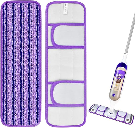 2 Pack Upgraded Reusable Mop Pads Compatible with Swiffer PowerMop, Mop Refill Pads Replacement for Swiffer Power Mop Spray Mop Pads for Multi-Surface Floor Cleaning, Quality Updated Cationic Material