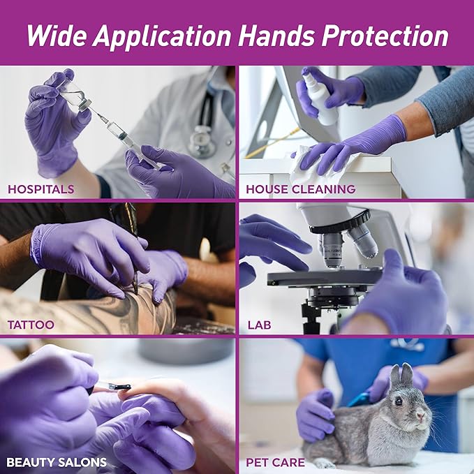 MedPride Powder-Free Nitrile Exam Gloves, Iris Blue, Medium, Box/100