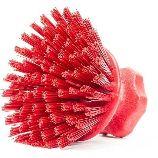 SPARTA 42395EC05 Plastic Scrubber Brush, Round Brush, Dish Scrub Brush With Color Coded For Cleaning, Kitchen, Bathroom, Bathtub, Dishes, Sink, 5 X 5 X 4 Inches, Red, (Pack of 6)