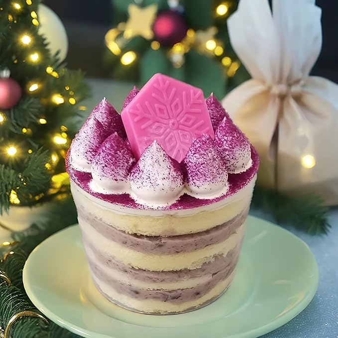 Hexagon Snowflakes Silicone Molds for Chocolate, Gummy Candy, Wax Melts and Ice Cube Tray with Scraper