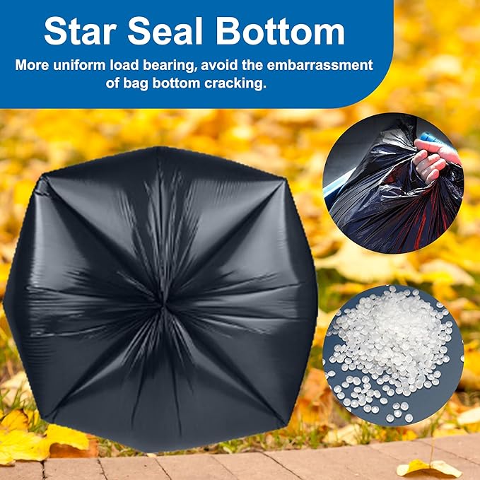 20 Gallon Heavy Duty Trash Bags (100 Count) 1.2 MIL THICK with Twist Ties Compatible with Rubbermaid Brute & Winco & Behren 20 Gallon Round Trash Can Extra Large Sturdy & Tear-Resistant