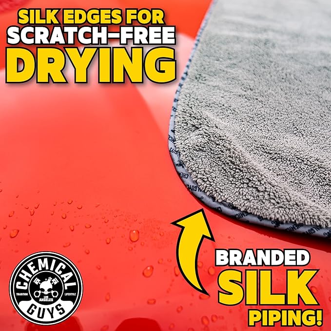 Chemical Guys Woolly Mammoth Large, Super Absorbent and Soft Microfiber Towels for Cars, Gray (35 x 25 inches)