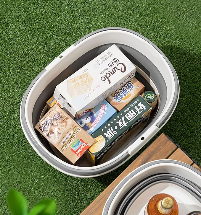 16L Collapsible Mop Bucket with Handles - Space Saving Foldable Silicone Tub for Cleaning, Laundry, Storage - Portable Wash Basin for Home & Car - 4.2 Gallon Compact Utility Bucket