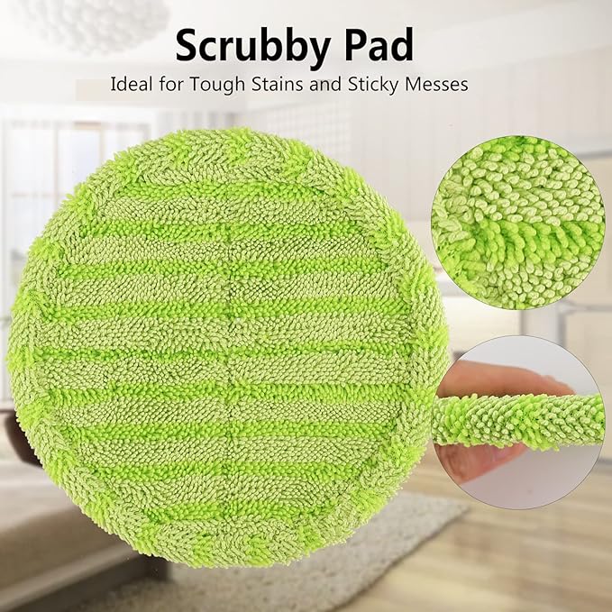 Electric Mop Pads, 6.3in Spin Mop Pads for Most Cordless Electric Spin Mop, Round Mop Replacement Pads for Floor Cleaning(8 Pack)