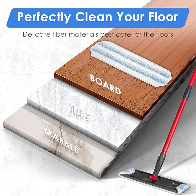 (4 Pack) H2prO Replacement Mop Pads Compatible with O-Cedar H2prO Mop, Washable Mop Cloths, Microfiber Mop Head, Mop Pad Refill Accessories, Mopping Pads