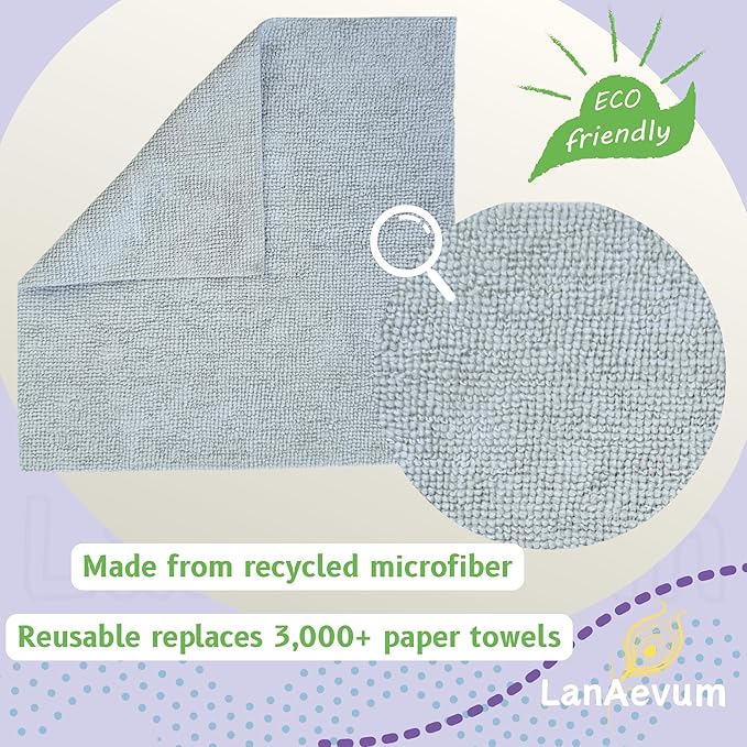 Microfiber Cleaning Cloths 60-Pack Microfiber Towels Pull-Out Packs 8.7x8.7 in, Lint Free, Streak Free, Absorbent, Reusable, Washable, Scratch Free, for Kitchen, Car Detailing, Glass, Pink/Gray/Blue