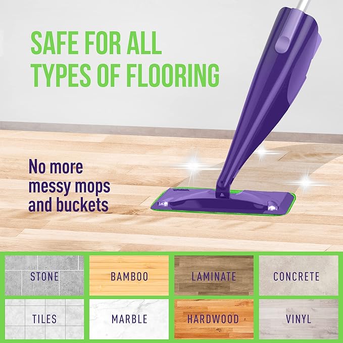 Reusable Mop Pads 6 Pack Compatible with Swiffer Wet Jet, 12-inch Refills for Microfiber Mop Refills Compatible Alternative for Swiffer Wet Pads for Household Cleaning Refills…