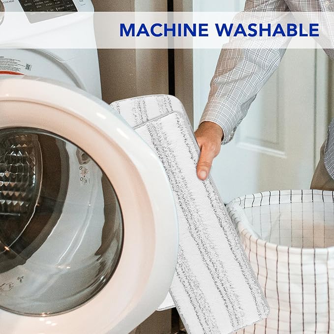 Microfiber Cleaning Pads for Flat Mop Bucket Set : 10 Packs 13" X 4.9" Washable Pads for Floor Cleaning Compatible with Tethys & Most 13 Inch Flat Mop Bucket System