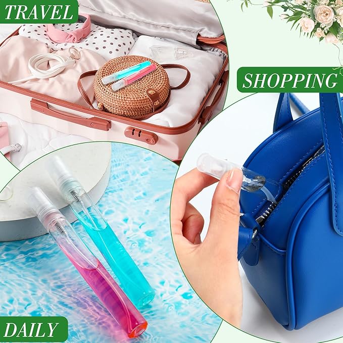 Tanlade 300 Pcs 10ml Mini Spray Bottles Clear Glass Perfume Atomizer Sprayer Bottles Portable Perfume Travel Refillable Bottle for Travel Pocket Dispenser Container