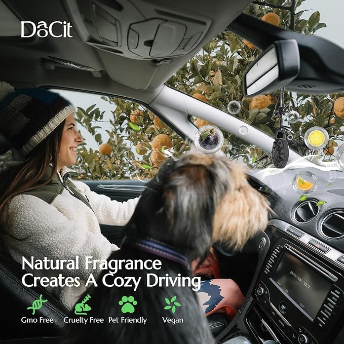 Car Air Freshener Hanging Essential Oil Diffuser with Bead Release Design, 40+ Days Long Lasting Scent for Men & Women, 7 Original + 14 Refills for Car/Home/Office, Blackcurrant