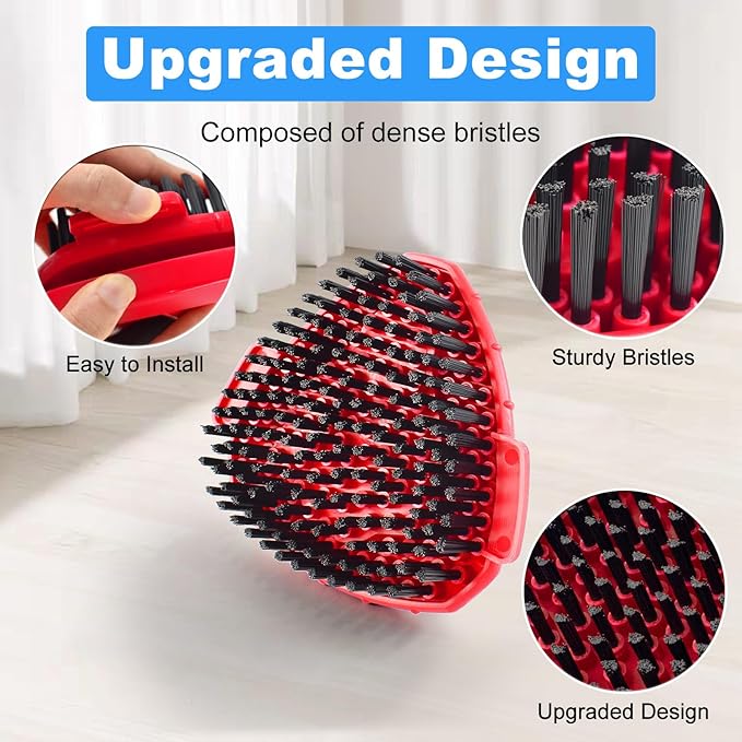 4PCS Mop Heads Replacements for OCedar, 1PCS Scrub Brush and 1PCS Spin Mop Base Compatible with Ocedar EasyWring 1 Tank System, Dry and Wet for Cleaning All Hard-surfaced Floors