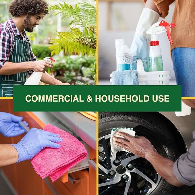 Heluva Green Spray Bottle Nozzle Replacement, Bottle Tops Only - Sprayer Nozzle Triggers for Heavy Duty, Commercial, Home Cleaning Solutions - Fits 8,16,24,32 oz Plastic & Glass Bottles, Red 6 Pack